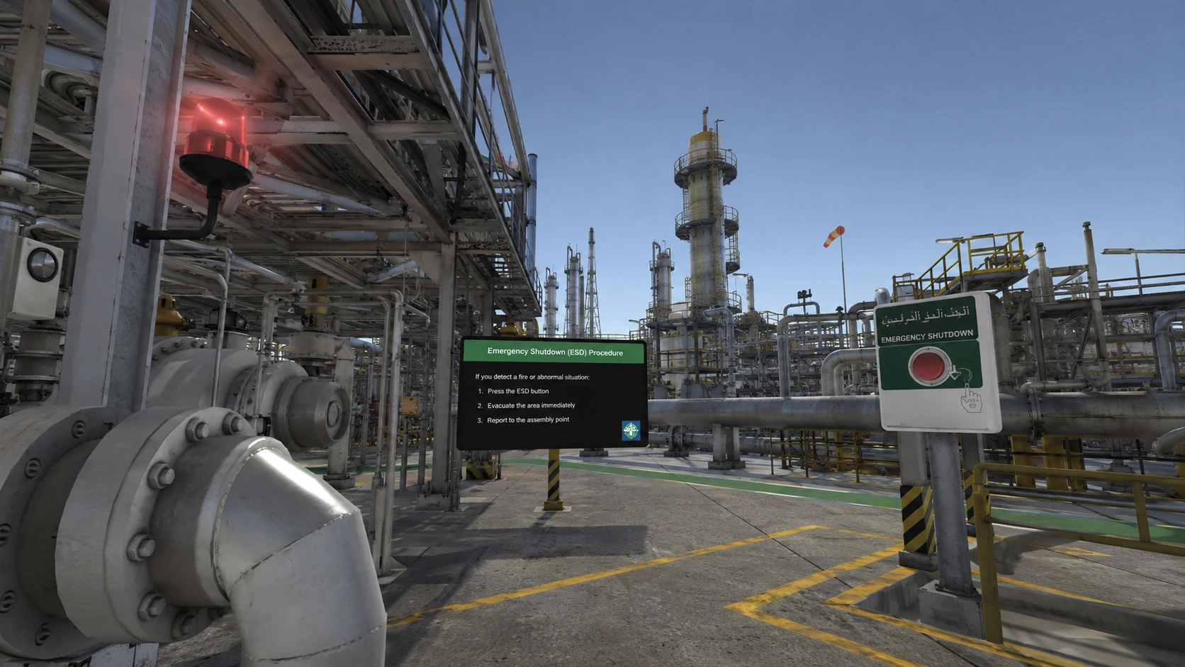 Aramco immersive oil and gas VR safety training dashboard
